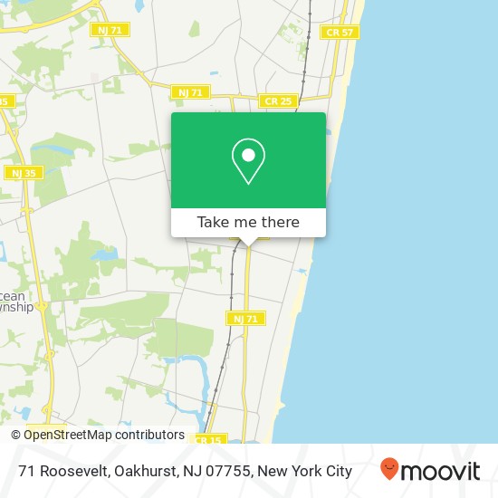 Mapa de 71 Roosevelt, Oakhurst, NJ 07755