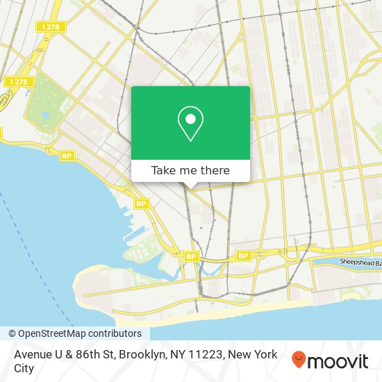 Mapa de Avenue U & 86th St, Brooklyn, NY 11223