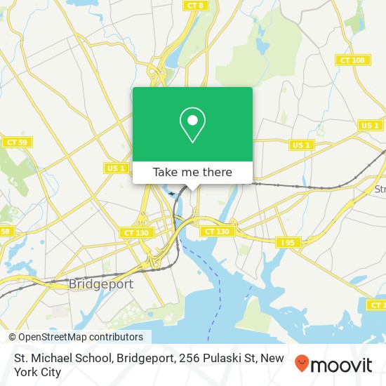 Mapa de St. Michael School, Bridgeport, 256 Pulaski St