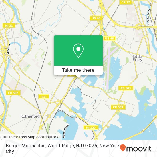 Mapa de Berger Moonachie, Wood-Ridge, NJ 07075