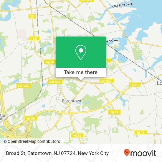 Mapa de Broad St, Eatontown, NJ 07724