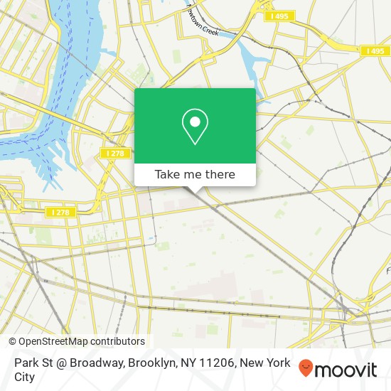 Mapa de Park St @ Broadway, Brooklyn, NY 11206