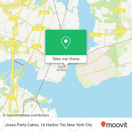 Joses Party Cakes, 16 Harbor Ter map