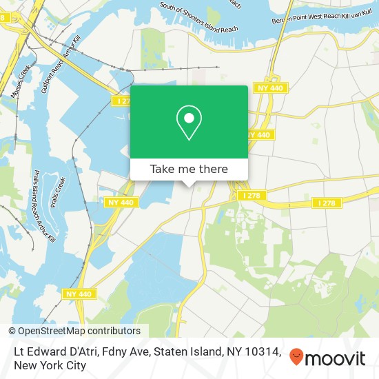 Mapa de Lt Edward D'Atri, Fdny Ave, Staten Island, NY 10314
