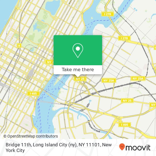 Mapa de Bridge 11th, Long Island City (ny), NY 11101