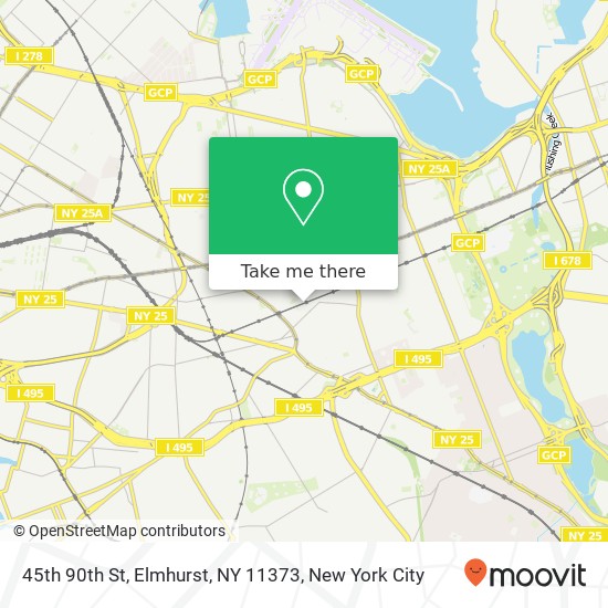Mapa de 45th 90th St, Elmhurst, NY 11373