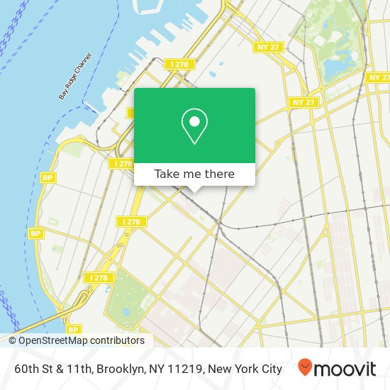 60th St & 11th, Brooklyn, NY 11219 map