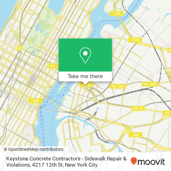 Keystone Concrete Contractors - Sidewalk Repair & Violations, 4217 12th St map