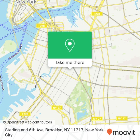 Mapa de Sterling and 6th Ave, Brooklyn, NY 11217