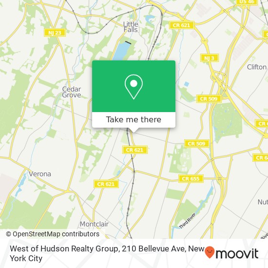 Mapa de West of Hudson Realty Group, 210 Bellevue Ave