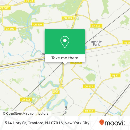 514 Hory St, Cranford, NJ 07016 map
