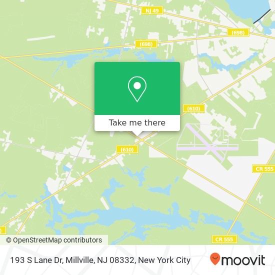 Mapa de 193 S Lane Dr, Millville, NJ 08332