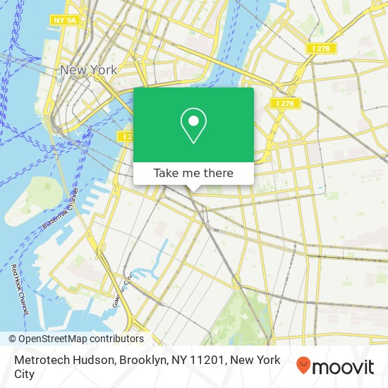 Mapa de Metrotech Hudson, Brooklyn, NY 11201