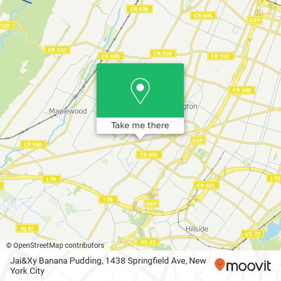 Mapa de Jai&Xy Banana Pudding, 1438 Springfield Ave