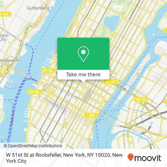 Mapa de W 51st St at Rockefeller, New York, NY 10020