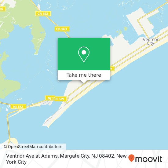 Mapa de Ventnor Ave at Adams, Margate City, NJ 08402