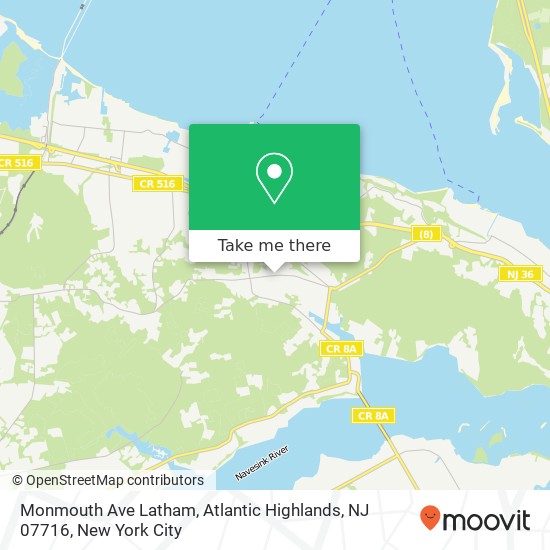 Mapa de Monmouth Ave Latham, Atlantic Highlands, NJ 07716