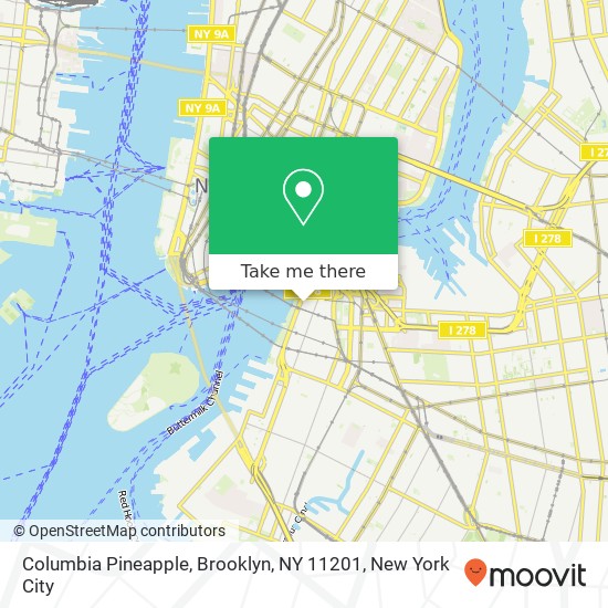 Mapa de Columbia Pineapple, Brooklyn, NY 11201