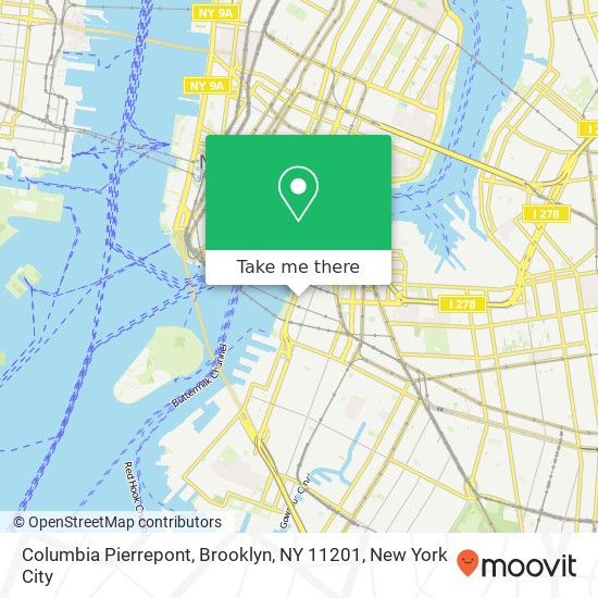 Mapa de Columbia Pierrepont, Brooklyn, NY 11201