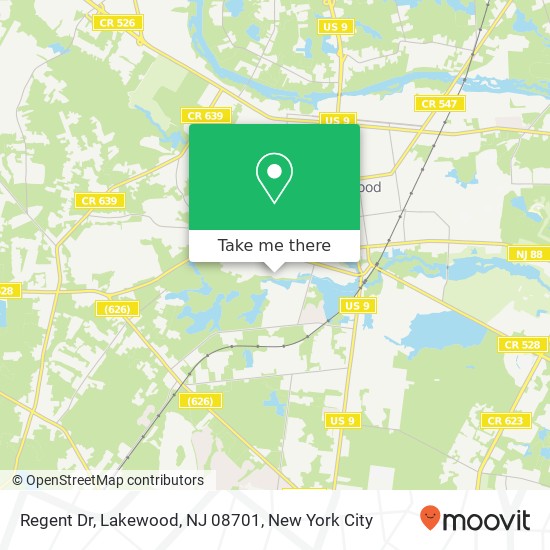 Mapa de Regent Dr, Lakewood, NJ 08701