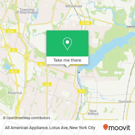 Mapa de All American Appliance, Lotus Ave