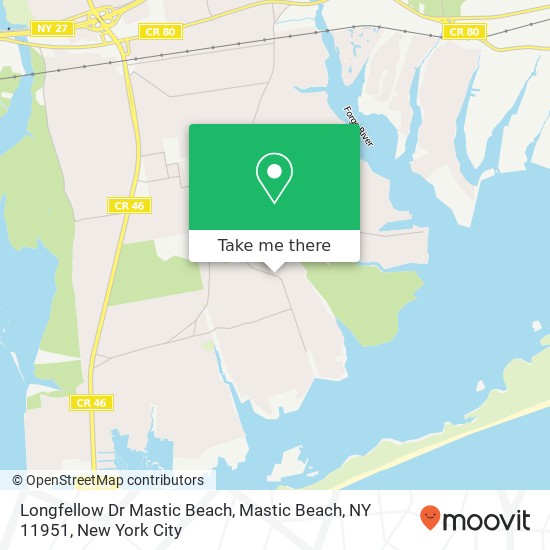 Longfellow Dr Mastic Beach, Mastic Beach, NY 11951 map