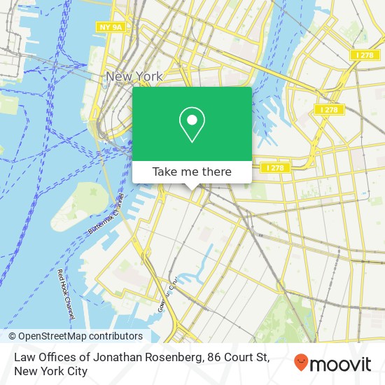 Mapa de Law Offices of Jonathan Rosenberg, 86 Court St