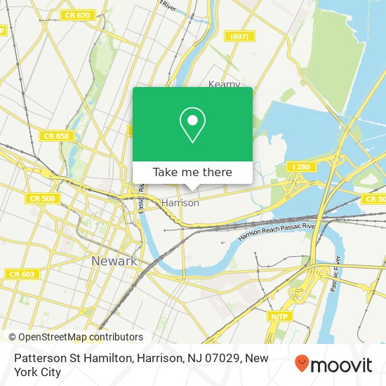 Mapa de Patterson St Hamilton, Harrison, NJ 07029