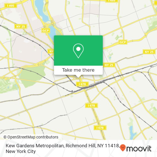 Mapa de Kew Gardens Metropolitan, Richmond Hill, NY 11418
