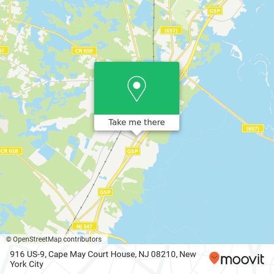 Mapa de 916 US-9, Cape May Court House, NJ 08210