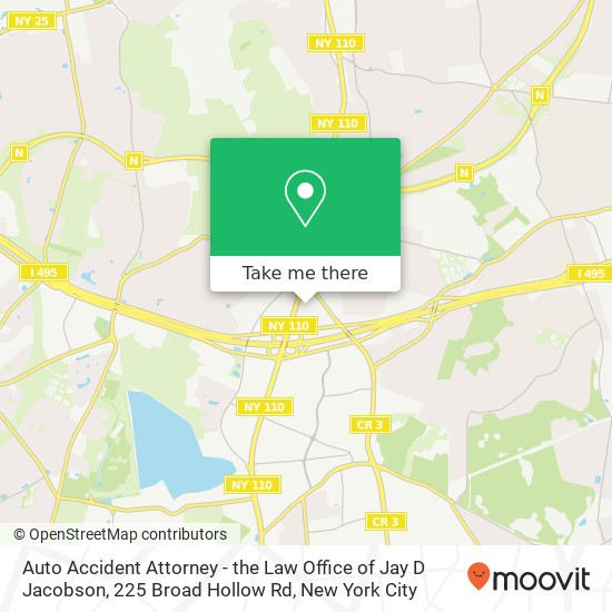 Auto Accident Attorney - the Law Office of Jay D Jacobson, 225 Broad Hollow Rd map