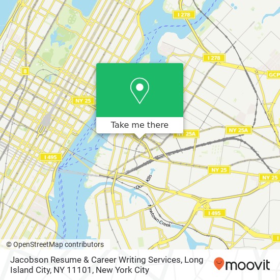 Mapa de Jacobson Resume & Career Writing Services, Long Island City, NY 11101