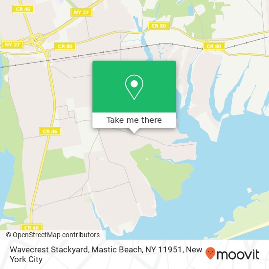 Mapa de Wavecrest Stackyard, Mastic Beach, NY 11951