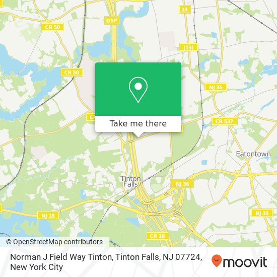 Norman J Field Way Tinton, Tinton Falls, NJ 07724 map