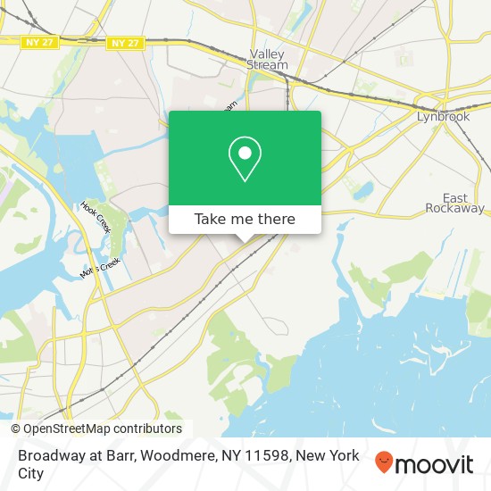 Mapa de Broadway at Barr, Woodmere, NY 11598
