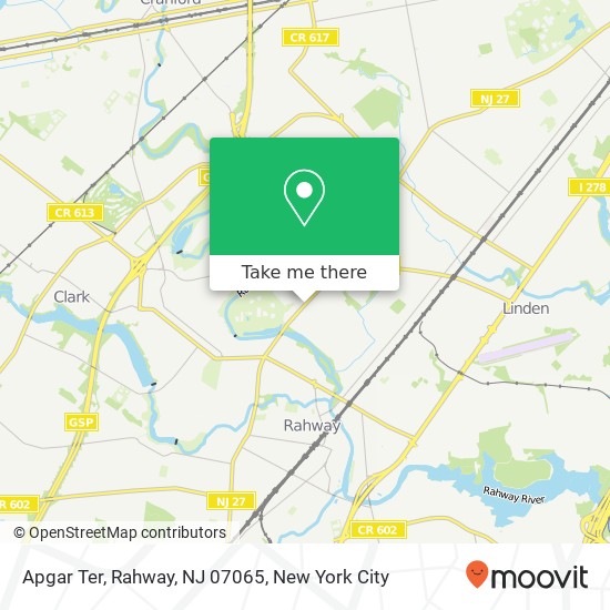 Mapa de Apgar Ter, Rahway, NJ 07065