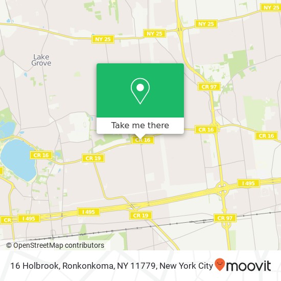 Mapa de 16 Holbrook, Ronkonkoma, NY 11779