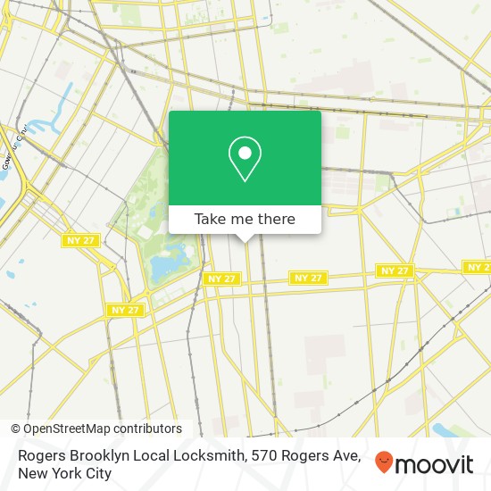 Mapa de Rogers Brooklyn Local Locksmith, 570 Rogers Ave