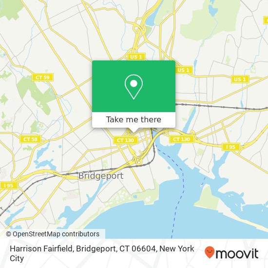 Mapa de Harrison Fairfield, Bridgeport, CT 06604