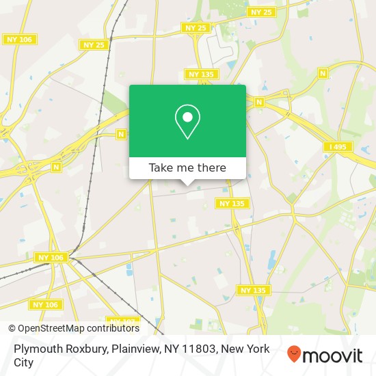 Mapa de Plymouth Roxbury, Plainview, NY 11803