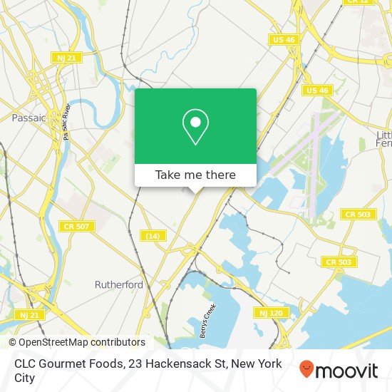 Mapa de CLC Gourmet Foods, 23 Hackensack St