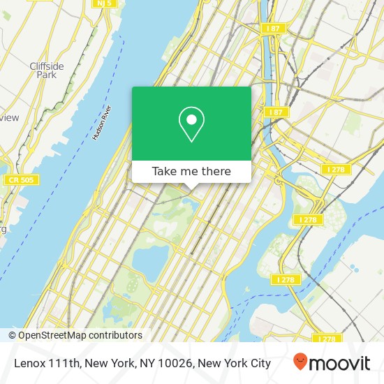 Mapa de Lenox 111th, New York, NY 10026