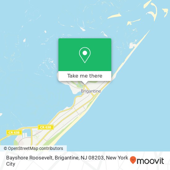 Mapa de Bayshore Roosevelt, Brigantine, NJ 08203