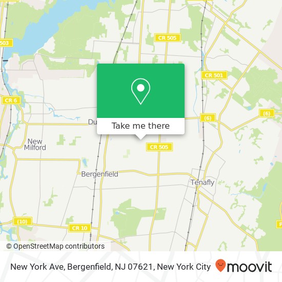 Mapa de New York Ave, Bergenfield, NJ 07621