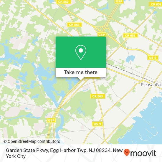 Mapa de Garden State Pkwy, Egg Harbor Twp, NJ 08234