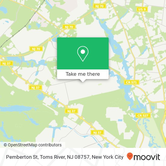Mapa de Pemberton St, Toms River, NJ 08757