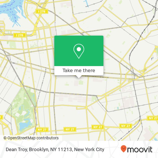 Mapa de Dean Troy, Brooklyn, NY 11213