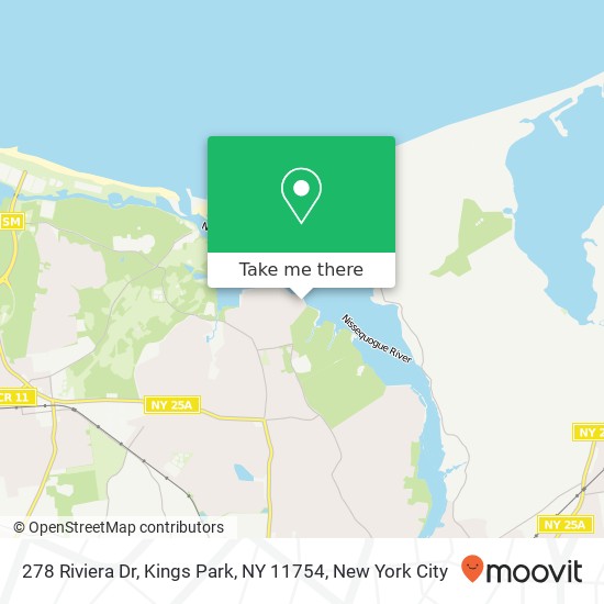Mapa de 278 Riviera Dr, Kings Park, NY 11754