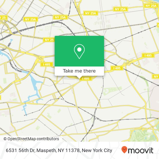 Mapa de 6531 56th Dr, Maspeth, NY 11378