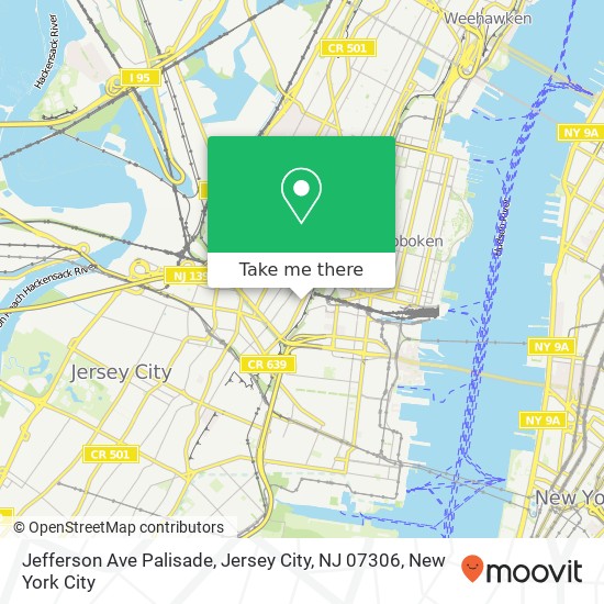 Jefferson Ave Palisade, Jersey City, NJ 07306 map